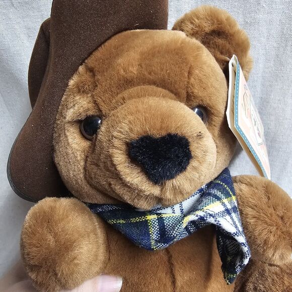 Vintage Stewart's Glen Shane Cowboy Brown Teddy Bear Stuffed Animal Plush 10" - Picture 9 of 9